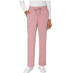 Hanes Premium Scrub Pants 2XL Pink Mauve Drawstring Straight Leg Stretch NWT